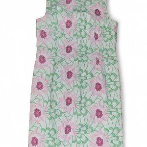Talbots Woman's Embroidered Spring Floral Sleeveless Dress SZ 12